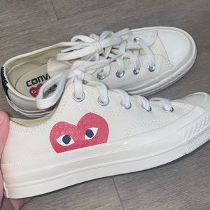 CDG white low top Converse